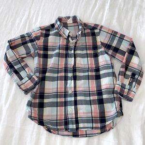 Boys Spring Plaid Poplin Shirt